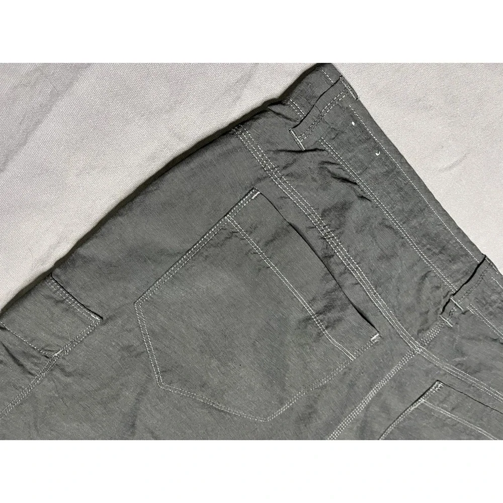 North Face Cargo Zip Off Convertible Pants Shorts Mens L OD Green Hiking (38x28)